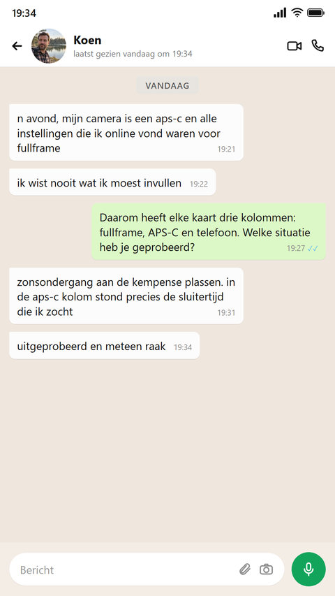 Een bezitter van een APS-C-camera schrijft dat de drie kolommen zeiden wat in te stellen