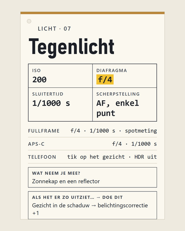 Licht, tegenlicht